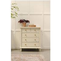 Statement Furniture Cromwell 2 over 3 Chest of Drawers with Bobbin Design in Cream