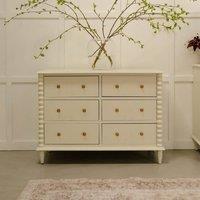 Statement Furniture Cromwell Large 6 Drawer Chest of Drawers with Bobbin Design in Cream