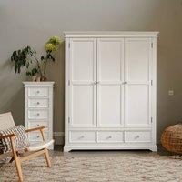 Statement Furniture Gainsborough White Triple Wardrobe with Crystal Handles