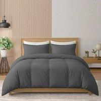 Pamposh 400TC Cotton Sateen Duvet Cover Sets - Smooth & Soft Feel in Charcoal | Size: Single