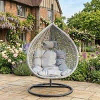 Rosewood & Stone Home Saltram - Single Egg Chair in Light Grey on Grey | Size: 1 Seater