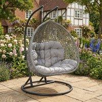 Rosewood & Stone Home Bodiam - Double Egg Chair in Light Grey on Grey | Size: 2 Seater