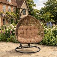 Rosewood & Stone Home Bodiam - Double Egg Chair in Brown on Brown | Size: 2 Seater