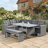 Rosewood & Stone Home Montacute - Corner, Bench & Table Dining Set in Grey on Grey