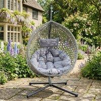Rosewood & Stone Home Attingham - Single Egg Chair in Light Grey on Grey | Size: 1 Seater