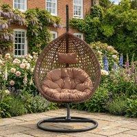 Rosewood & Stone Home Attingham - Single Egg Chair in Brown on Brown | Size: 1 Seater