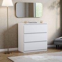 HD Designs Denver 3 Drawer Chest of Drawers Storage in White