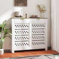 HOMCOM Heater Cover with Flip Drawer & Top Shelf White