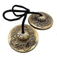 KDMD Tibetan Tingsha Cymbals Dragon Design for Meditation & Rituals in Bronze