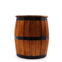 KDMD Natural Beer Barrel Stool with Storage Rustic Modern Design in Brown
