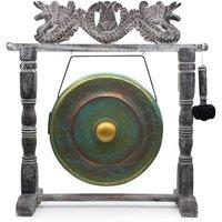 KDMD Medium Bali Gong with Stand 50cm Greenwash Handmade & Healing in Green