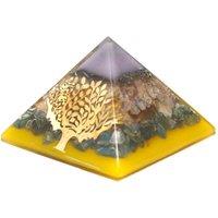 KDMD Large 70mm Orgonite Pyramid Tree Design Gold Base