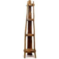KDMD Natural Teak Corner Unit 4 Shelves 135cm High Corner Display in Brown