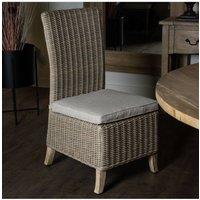 KDMD Capri Outdoor Dining Chair HDPE Wicker with Cushion in Beige