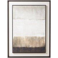KDMD Extra Large Modern Abstract Linen Wall Art in Dark Frame in Brown