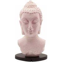 KDMD Buddha Bust Lamp with Cherry Crackle Oval Stand in Dusty Pink
