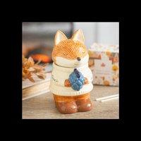 KDMD Flynn Fox Ceramic Oil Burner & Wax Warmer Tealight in Orange