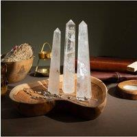 KDMD Rock Crystal Six Face Obelisk Point 17cm for Clarity Focus in Clear