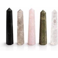 KDMD Rose Quartz Six Face Obelisk Point 11cm for Calm Meditation