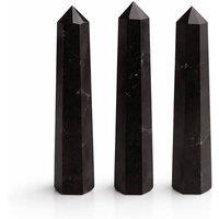 KDMD Black Tourmaline Six Face Obelisk Point 11cm Meditation Grounding