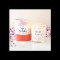 KDMD Happy Birthday Vanilla Cake Scented Candle with 35 Hour Burn in Baby Pink