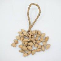 KDMD Kenari Shell Long Rattle 50 Shells for Meditation Sound Therapy in Khaki