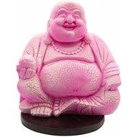 KDMD Laughing Buddha Dragonfruit Crackle Glow Lamp with Round Base in Pink