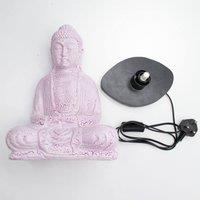 KDMD Meditation Buddha Lamp Cherry Crackle Oval Stand in Pink