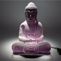 KDMD Lavender Crackle Meditation Buddha Lamp with Oval Stand