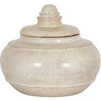 KDMD Tarn Patina Large Pot with Lid for Indoor Storage in White
