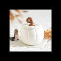 KDMD White Curly Pumpkin Oil Burner for Autumn Fragrance Scents
