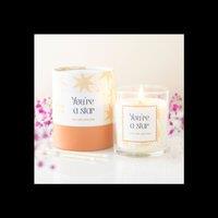 KDMD Youre a Star Salted Caramel Candle Treat Gift for Achievements in White