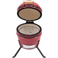 Berkfield Home 2-in-1 Kamado Barbecue Grill Smoker Ceramic 56 cm Red