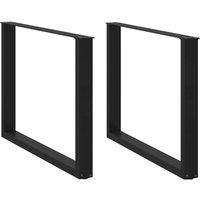 Berkfield Home Coffee Table Legs U-Shaped 2 pcs Black 100x(72-73) cm Steel
