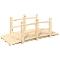 Berkfield Home Garden Bridge with Railings 150x67x56cm Solid Wood Spruce in Light Tan | Size: 150 x 67 x 56 cm