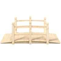 Berkfield Home Durable Garden Bridge with Railings 150x67x56cm Solid Wood Spruce in Light Tan | Size: 150 x 67 x 56 cm