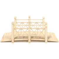 Berkfield Home Durable Garden Bridge with Railings 150x67x56cm Solid Wood Spruce in Light Tan | Size: 150 x 67 x 56 cm