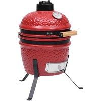 Berkfield Home 2-in-1 Kamado Barbecue Grill Smoker Ceramic 56 cm Red