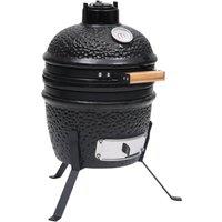 Berkfield Home 2-in-1 Kamado Barbecue Grill Smoker Ceramic 56 cm Black