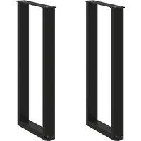 Berkfield Home Coffee Table Legs U-Shaped 2 pcs Black 28x(72-73) cm Steel