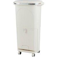 Kelvenix 38L Kitchen Trash Can Sorting Garbage Bin with Lid in Beige | Size: 0.6m2