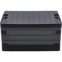 SPETLEK Large 60L Folding Collapsible Plastic Storage Crate Box in Grey