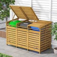 SPETLEK Wooden Wheelie Bin Store Box Outdoor Garden in Natural | Size: 0.6m2