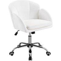 Kelvenix Comfy Office Desk Chair Makeup Vanity Chair in White | Size: 0.6m2