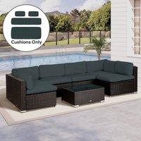 EONLION Garden Rattan Sofa Set Polyester Cover in Dark Grey | Size: 100 cm