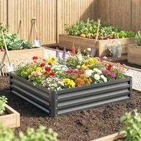 EONLION Raised Garden Bed Metal Garden Flower in Grey | Size: 100g