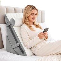 SPETLEK 3 Pack Adjustable Foam Bed Wedge Pillows Light Grey | Size: Cot