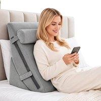SPETLEK 3 Pack Adjustable Foam Bed Wedge Pillows Grey | Size: Cot