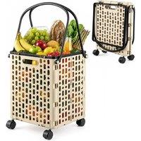 SPETLEK Large Capacity Foldable Shopping Trolley 34L in Beige