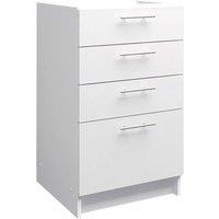 SPETLEK Kitchen Drawer Unit Fixed Height 500mm Storage in White | Size: 0.6m2